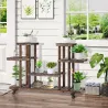 Soporte para Plantas de 4 Niveles con Ruedas Soporte para Macetas para Interiores y Exteriores 123,5x33x80 cm Ma... - Ogal.Es