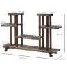 Soporte para Plantas de 4 Niveles con Ruedas Soporte para Macetas para Interiores y Exteriores 123,5x33x80 cm Ma... - Ogal.Es