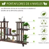 Soporte para Plantas de 4 Niveles con Ruedas Soporte para Macetas para Interiores y Exteriores 123,5x33x80 cm Ma... - Ogal.Es