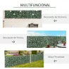 Seto Artificial Ocultación Jardín en Rollo 2,4x1 m Valla de Privacidad de Hiedra Artificial para Balcón Exterior - Ogal.Es