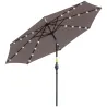 Sombrilla Terraza Exterior, Ø265 cm, Sombrilla de Jardín con 32 Luces LED Solares, Poste de Acero y Manivela de ... - Ogal.Es