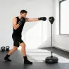 Saco de Boxeo de Pie con Altura Ajustable en 4 Niveles Base Rellenable Guantes e Inflador Ø45x133-151 cm Negro - Ogal.Es