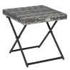 Mesa de Terraza Exterior de Ratán PE Plegable con Patas Cruzadas y Marco de Acero para Patio Balcón 40x40x40 cm ... - Ogal.Es