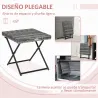 Mesa de Terraza Exterior de Ratán PE Plegable con Patas Cruzadas y Marco de Acero para Patio Balcón 40x40x40 cm ... - Ogal.Es