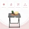 Mesa de Terraza Exterior de Ratán PE Plegable con Patas Cruzadas y Marco de Acero para Patio Balcón 40x40x40 cm ... - Ogal.Es