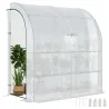 Invernadero de Exterior con Ventanas Estantes de 3 Niveles Puerta con Cremallera y Marco de Acero 200x100x215 cm... - Ogal.Es