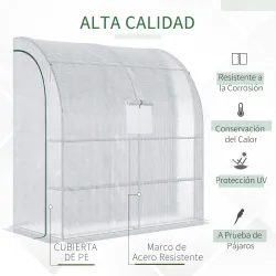 Invernadero de Exterior con Ventanas Estantes de 3 Niveles Puerta con Cremallera y Marco de Acero 200x100x215 cm... - Ogal.Es