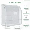 Invernadero de Exterior con Ventanas Estantes de 3 Niveles Puerta con Cremallera y Marco de Acero 200x100x215 cm... - Ogal.Es
