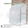 Invernadero de Exterior con Ventanas Estantes de 3 Niveles Puerta con Cremallera y Marco de Acero 200x100x215 cm... - Ogal.Es