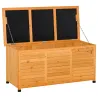 Baúl de Madera Exterior Caja de Almacenamiento de Jardín con Tapa Abrible y Diseño Persiana 127x56x60 cm Natural - Ogal.Es