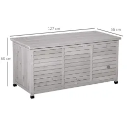 Baúl de Madera Exterior Caja de Almacenamiento de Jardín con Tapa Abrible y Diseño Persiana 127x56x60 cm Madera ... - Ogal.Es