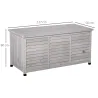 Baúl de Madera Exterior Caja de Almacenamiento de Jardín con Tapa Abrible y Diseño Persiana 127x56x60 cm Madera ... - Ogal.Es