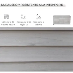 Baúl de Madera Exterior Caja de Almacenamiento de Jardín con Tapa Abrible y Diseño Persiana 127x56x60 cm Madera ... - Ogal.Es