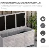 Baúl de Madera Exterior Caja de Almacenamiento de Jardín con Tapa Abrible y Diseño Persiana 127x56x60 cm Madera ... - Ogal.Es