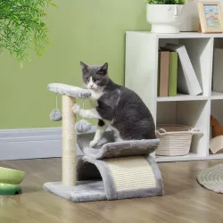 Árbol Rascador para Gatos Pequeños Torre para Gatos con Poste Giratorio con Bolas de Juego Plataforma 40x30x43 c... - Ogal.Es