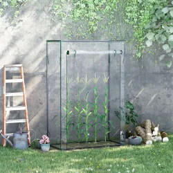 Invernadero con Puerta Enrollable y Estructura de Acero Invernadero de Jardín Terraza Patio 100x50x150 cm Transp... - Ogal.Es