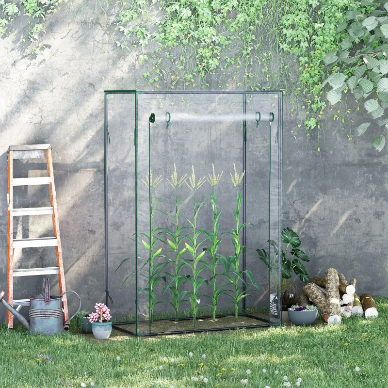Invernadero con Puerta Enrollable y Estructura de Acero Invernadero de Jardín Terraza Patio 100x50x150 cm Transp... - Ogal.Es