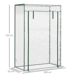 Invernadero con Puerta Enrollable y Estructura de Acero Invernadero de Jardín Terraza Patio 100x50x150 cm Transp... - Ogal.Es