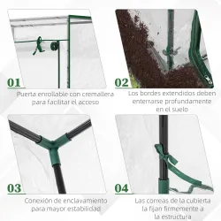 Invernadero con Puerta Enrollable y Estructura de Acero Invernadero de Jardín Terraza Patio 100x50x150 cm Transp... - Ogal.Es