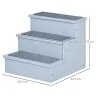 Escalera para Mascotas 3 Peldaños con Espacio de Almacenaje y Alfombra Antideslizantes Portátil 40,5x44,5x38 cm ... - Ogal.Es