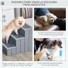 Escalera para Mascotas 3 Peldaños con Espacio de Almacenaje y Alfombra Antideslizantes Portátil 40,5x44,5x38 cm ... - Ogal.Es