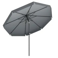 Parasol de Jardín de Aluminio Ø266x250 cm con Ángulo Ajustable Protección UV50+ Techo de Ventilación y Manivela ... - Ogal.Es