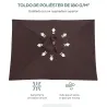 Sombrilla de Jardín Rectangular 200x150x235 cm Inclinable con Anti-UV y Poste de Madera para Terraza Patio Café - Ogal.Es