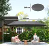 Sombrilla Doble para Jardín 455x265x238 cm Parasol Grande con Manivela Manual Resistente al Agua Protección Sola... - Ogal.Es