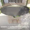 Sombrilla Doble para Jardín 455x265x238 cm Parasol Grande con Manivela Manual Resistente al Agua Protección Sola... - Ogal.Es