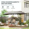 Sombrilla Doble para Jardín 455x265x238 cm Parasol Grande con Manivela Manual Resistente al Agua Protección Sola... - Ogal.Es