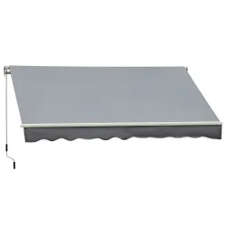 Toldo para Patio Balcón Terraza y Jardín de 400x250cm con brazo articulado de Aluminio y tela de Poliéster de 28... - Ogal.Es