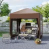 Carpa Plegable 2x2m Cenador de Jardín 4 Paredes Laterales Tela Oxford 2 Puertas 2 Ventanas Bolsa de Transporte M... - Ogal.Es