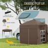 Carpa Plegable 2x2m Cenador de Jardín 4 Paredes Laterales Tela Oxford 2 Puertas 2 Ventanas Bolsa de Transporte M... - Ogal.Es
