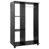 Armario Ropero con Ruedas Barra y Estantes para tener Ropa Colgada y Doblada 80x40x128 cm Negro - Ogal.Es
