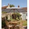 Sombrilla de Jardín Ø250x230 cm Parasol de Terraza con Marco de Madera 6 Varillas Sistema de Cuerda e Impermeabl... - Ogal.Es
