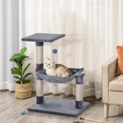 Árbol Rascador para Gatos Torre para Gatos 50x36x70 cm Centro de Actividad con Hamaca Plataforma Postes de Sisal... - Ogal.Es