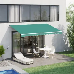 Toldo de Pared con Brazo Articulado y Manivela Marco Resistente de Aluminio y Cubierta de Poliéster 295x245 cm V... - Ogal.Es