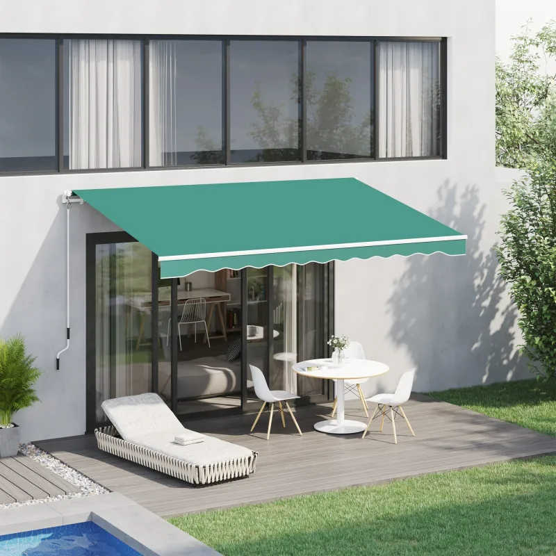 Toldo de Pared con Brazo Articulado y Manivela Marco Resistente de Aluminio y Cubierta de Poliéster 295x245 cm V... - Ogal.Es