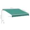 Toldo de Pared con Brazo Articulado y Manivela Marco Resistente de Aluminio y Cubierta de Poliéster 295x245 cm V... - Ogal.Es