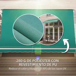 Toldo de Pared con Brazo Articulado y Manivela Marco Resistente de Aluminio y Cubierta de Poliéster 295x245 cm V... - Ogal.Es