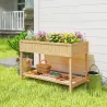 Huerto Urbano de Madera Mesa de Cultivo con Estante Inferior Jardinera Elevada para Cultivo 110x46x76 cm Natural - Ogal.Es