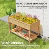 Huerto Urbano de Madera Mesa de Cultivo con Estante Inferior Jardinera Elevada para Cultivo 110x46x76 cm Natural - Ogal.Es