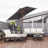 Sombrilla de Jardín Rectangular 200x150x235 cm Inclinable con Anti-UV y Poste de Madera para Terraza Patio Gris ... - Ogal.Es