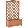 Macetero con Soporte para Trepadora Cultivos Plantas Flores para Terraza Jardín Exterior 70x28x117 cm Marrón - Ogal.Es