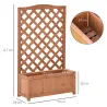 Macetero con Soporte para Trepadora Cultivos Plantas Flores para Terraza Jardín Exterior 70x28x117 cm Marrón - Ogal.Es