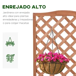 Macetero con Soporte para Trepadora Cultivos Plantas Flores para Terraza Jardín Exterior 70x28x117 cm Marrón - Ogal.Es