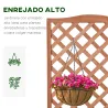 Macetero con Soporte para Trepadora Cultivos Plantas Flores para Terraza Jardín Exterior 70x28x117 cm Marrón - Ogal.Es
