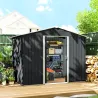Caseta de Jardín de 3,6m² 236x174x190 cm Cobertizo Exterior para Herramientas con Puertas Correderas y 4 Ventana... - Ogal.Es