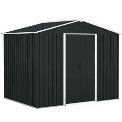 Caseta de Jardín de 3,6m² 236x174x190 cm Cobertizo Exterior para Herramientas con Puertas Correderas y 4 Ventana... - Ogal.Es