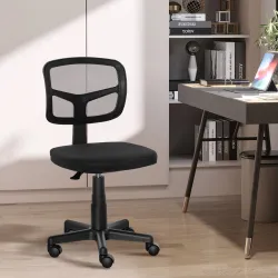 Silla de Oficina Ergonómica de Malla Silla de Escritorio Giratoria 360° con Altura Ajustable Soporte Lumbar Tran... - Ogal.Es